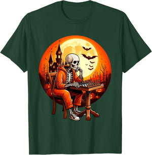 Skeleton Halloween Costume Chess Player Sport Lover Kids T-Shirt - T-Shirt | Forest