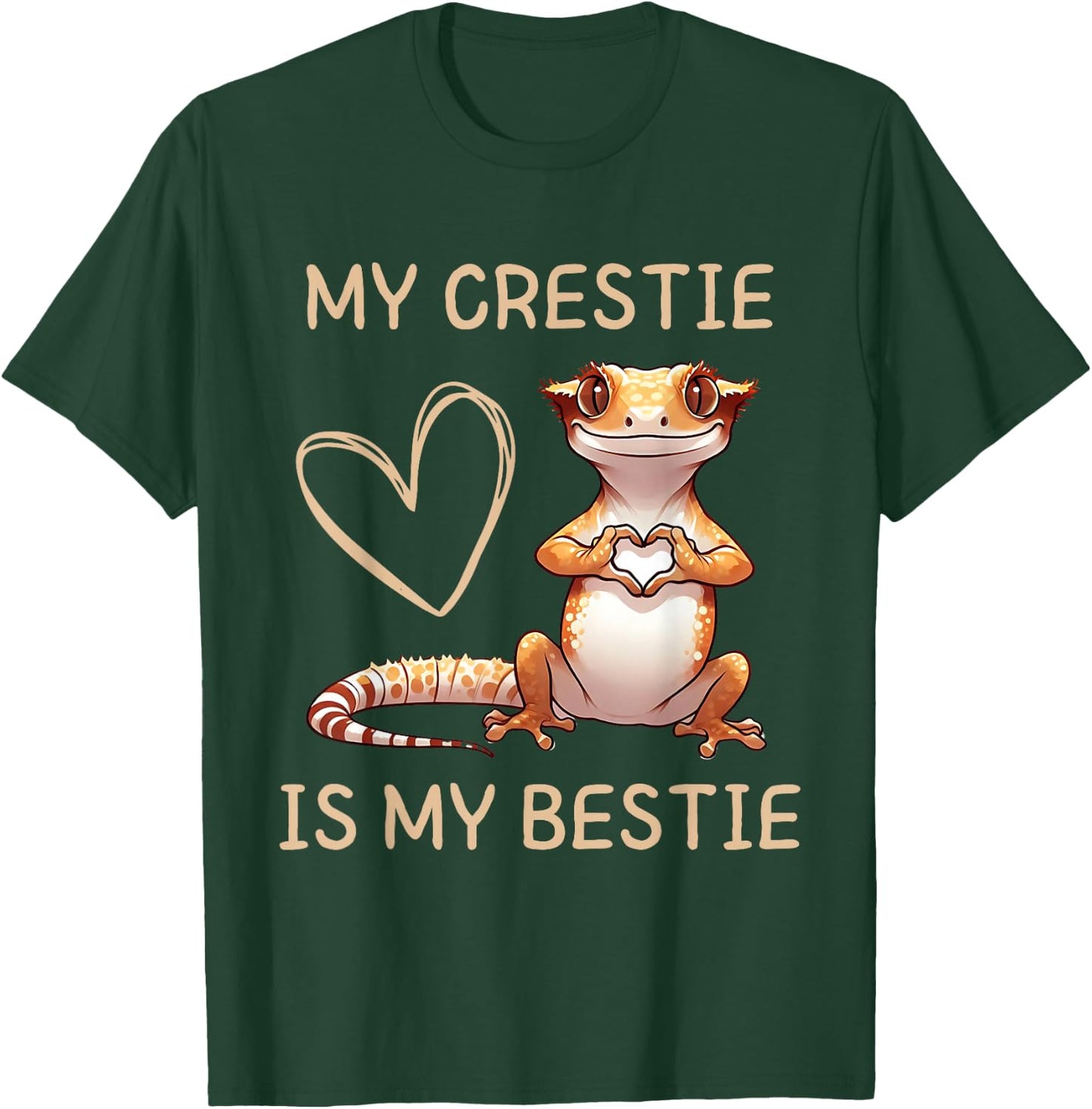 My Crestie is my Bestie Cute Crested Gecko Mom Women Girls T-Shirt - T-Shirt | Forest