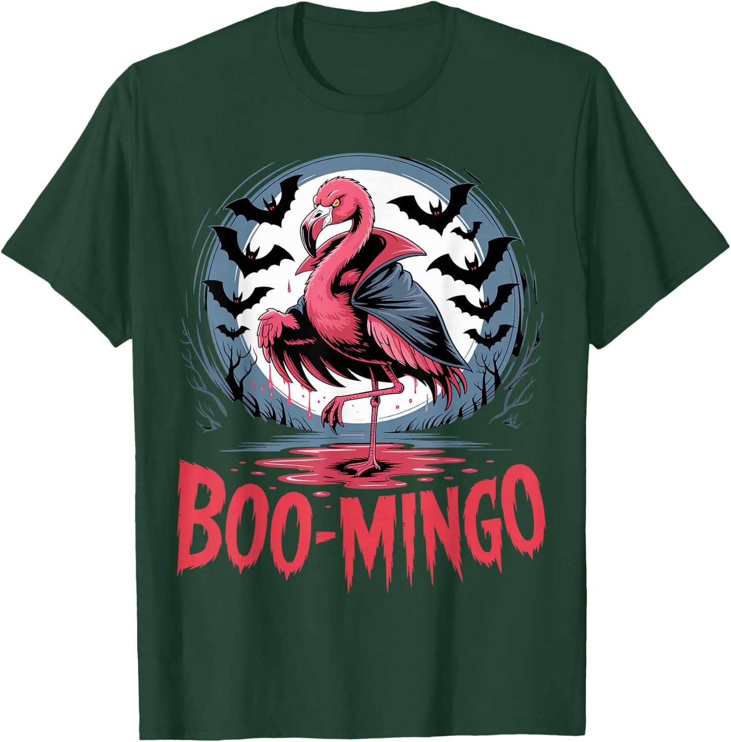 Boo-Mingo Flamingo Halloween Funny Spooky T-Shirt - T-Shirt | Forest