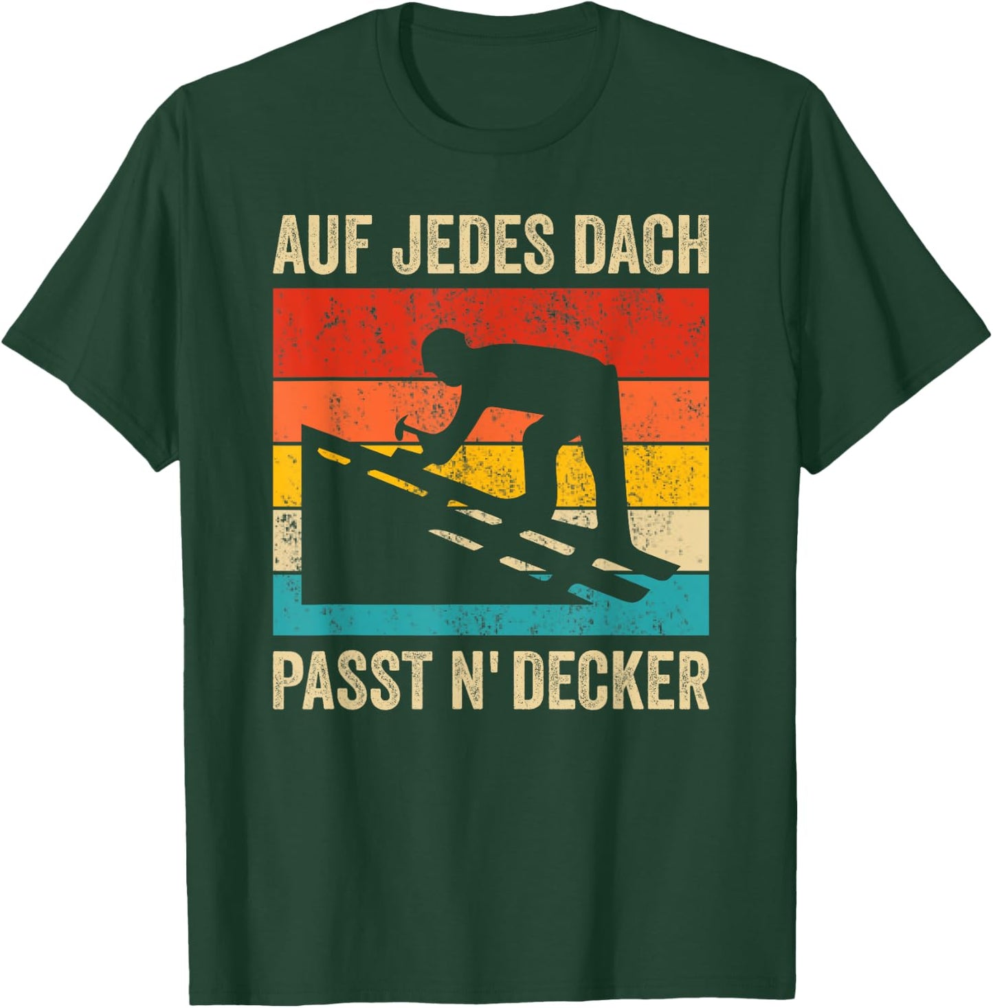 Lustiges Herren Dachdecker Retro Vintage T-Shirt - T-Shirt | Forest