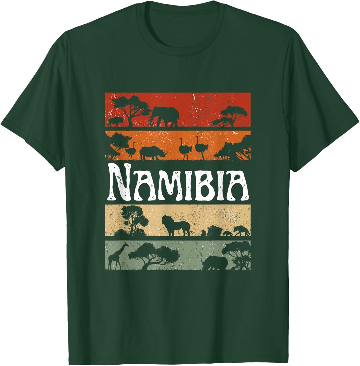 Retro Africa Namibia Safari Travel Namibia Tour T-Shirt - T-Shirt | Forest