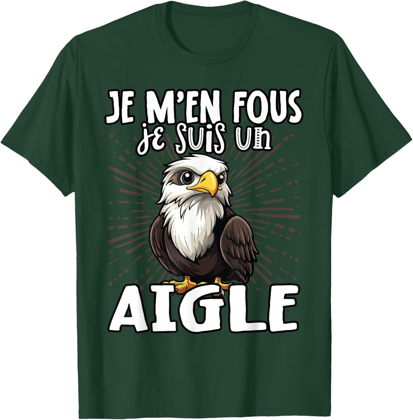 Je M'en Fous Je Suis Un Aigle - Sweet Bald Eagle , Black, S T-Shirt - T-Shirt | Forest