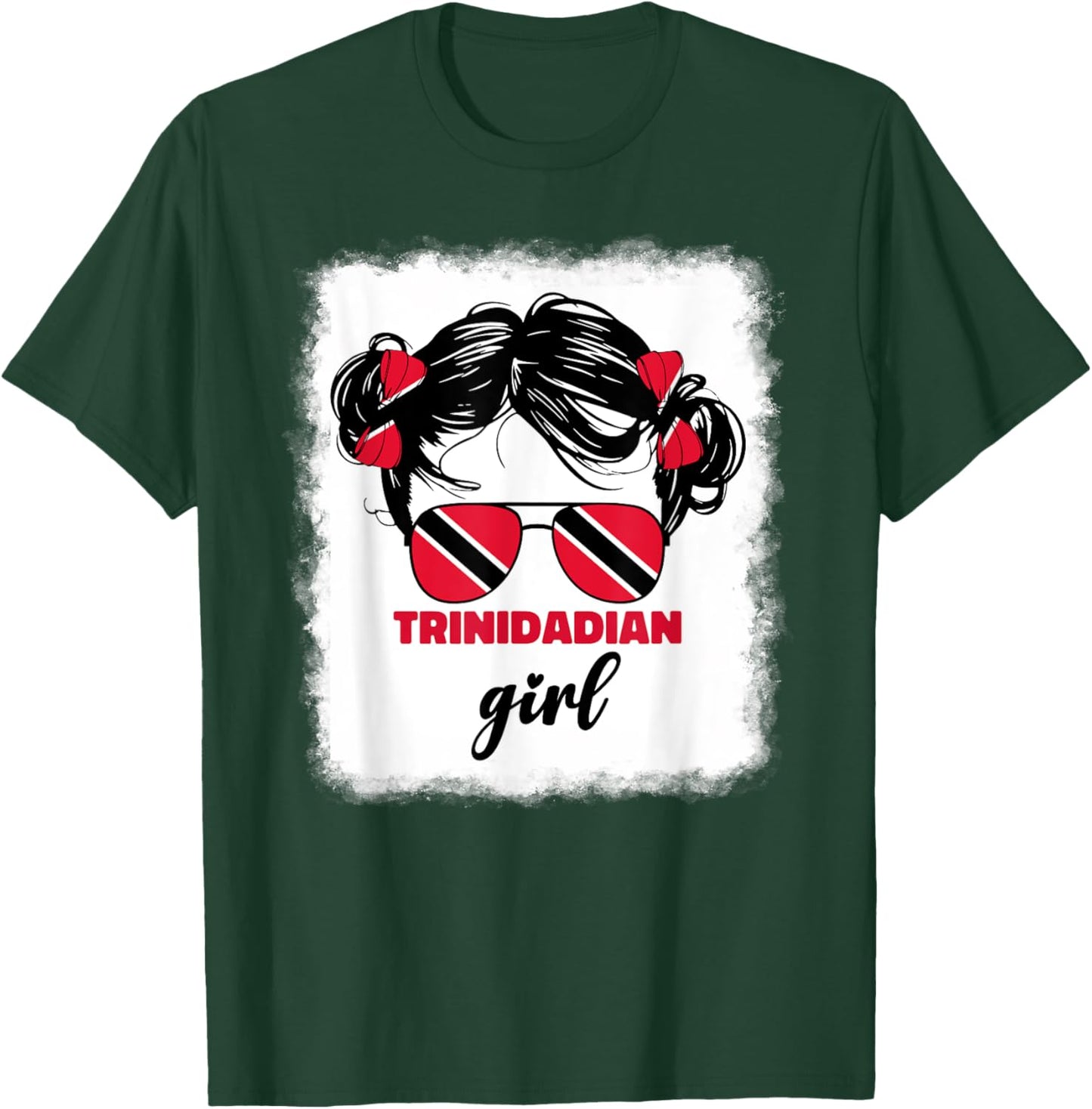 Trinidadian Girl Kids Trini Trinidad and Tobago Flag Girls T-Shirt - T-Shirt | Forest