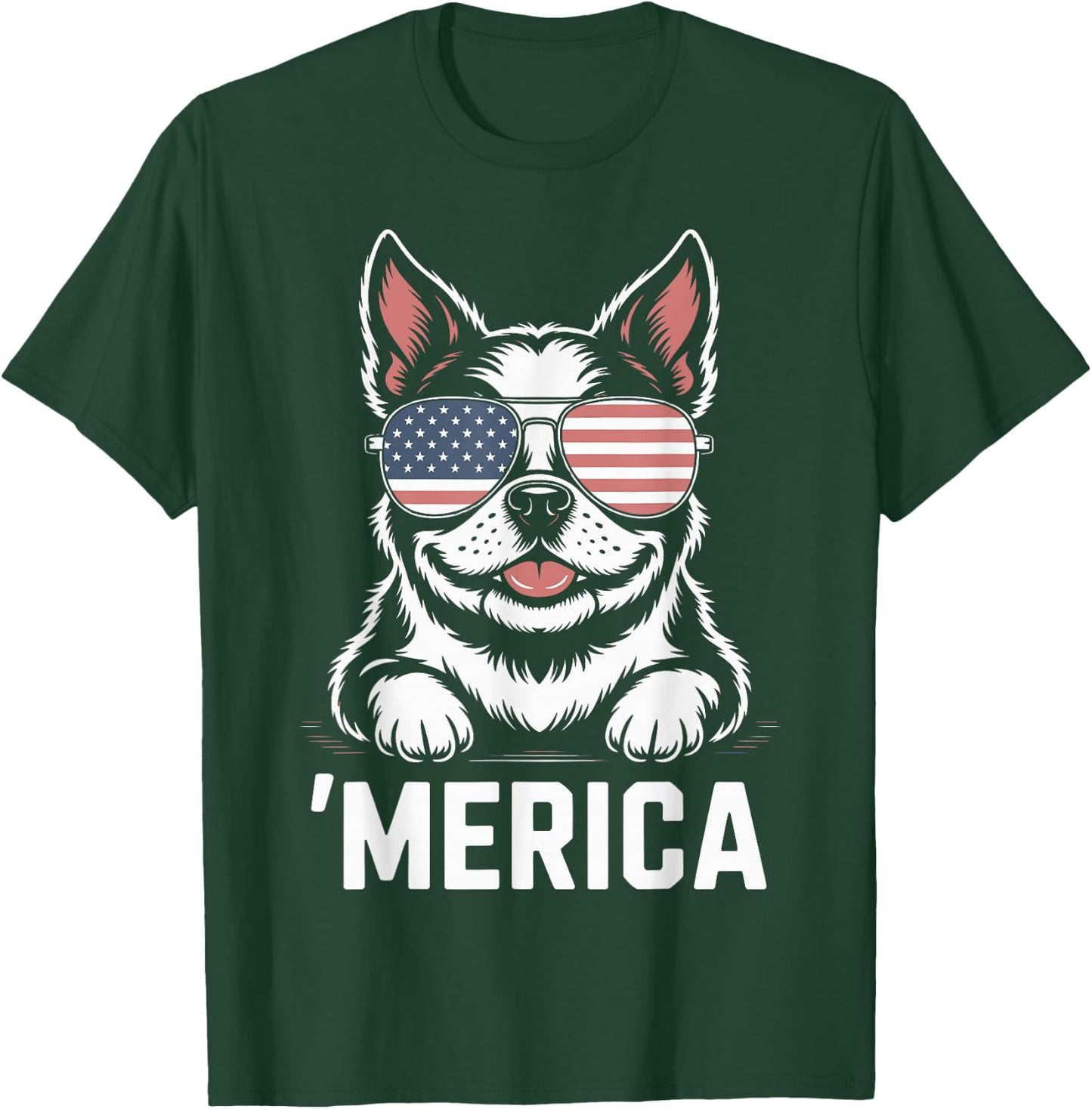 Boston Terrier 4th of July ‘Merica Patriotic T-Shirt - T-Shirt | Forest