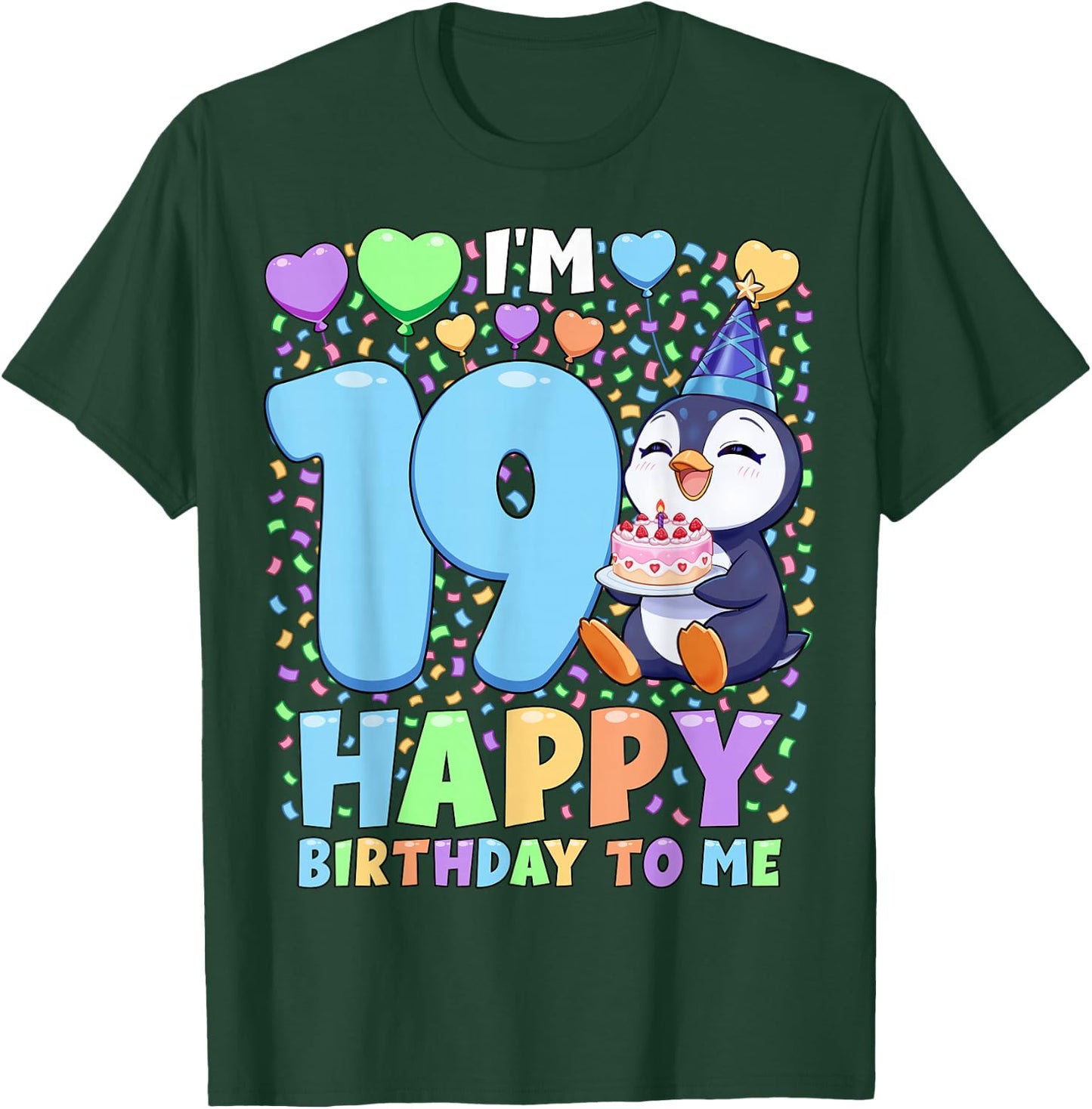 Penguin Birthday Party Shirt | Boys 19th Birthday Penguin T-Shirt - T-Shirt | Forest