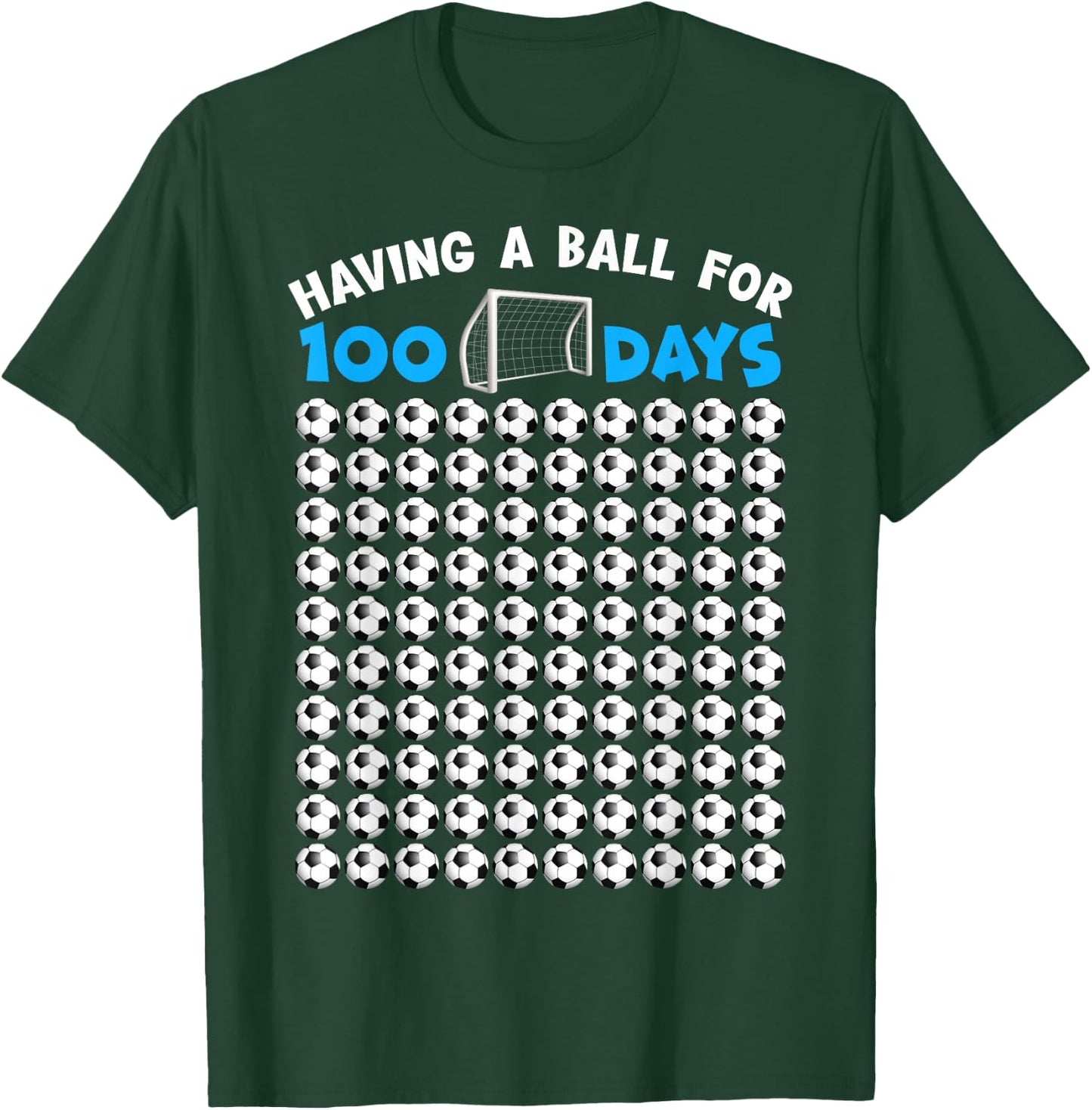 100 Days Of School Soccer 100th Day Of School For Boys Kids T-Shirt - T-Shirt | Forest