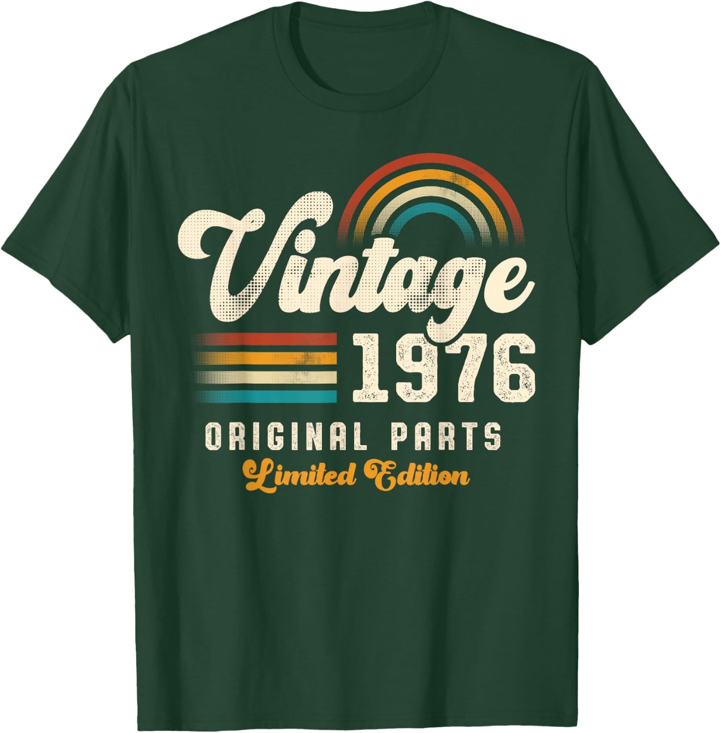 Vintage 1976 Original Parts 49th Anniversary Retro T-Shirt - T-Shirt | Forest