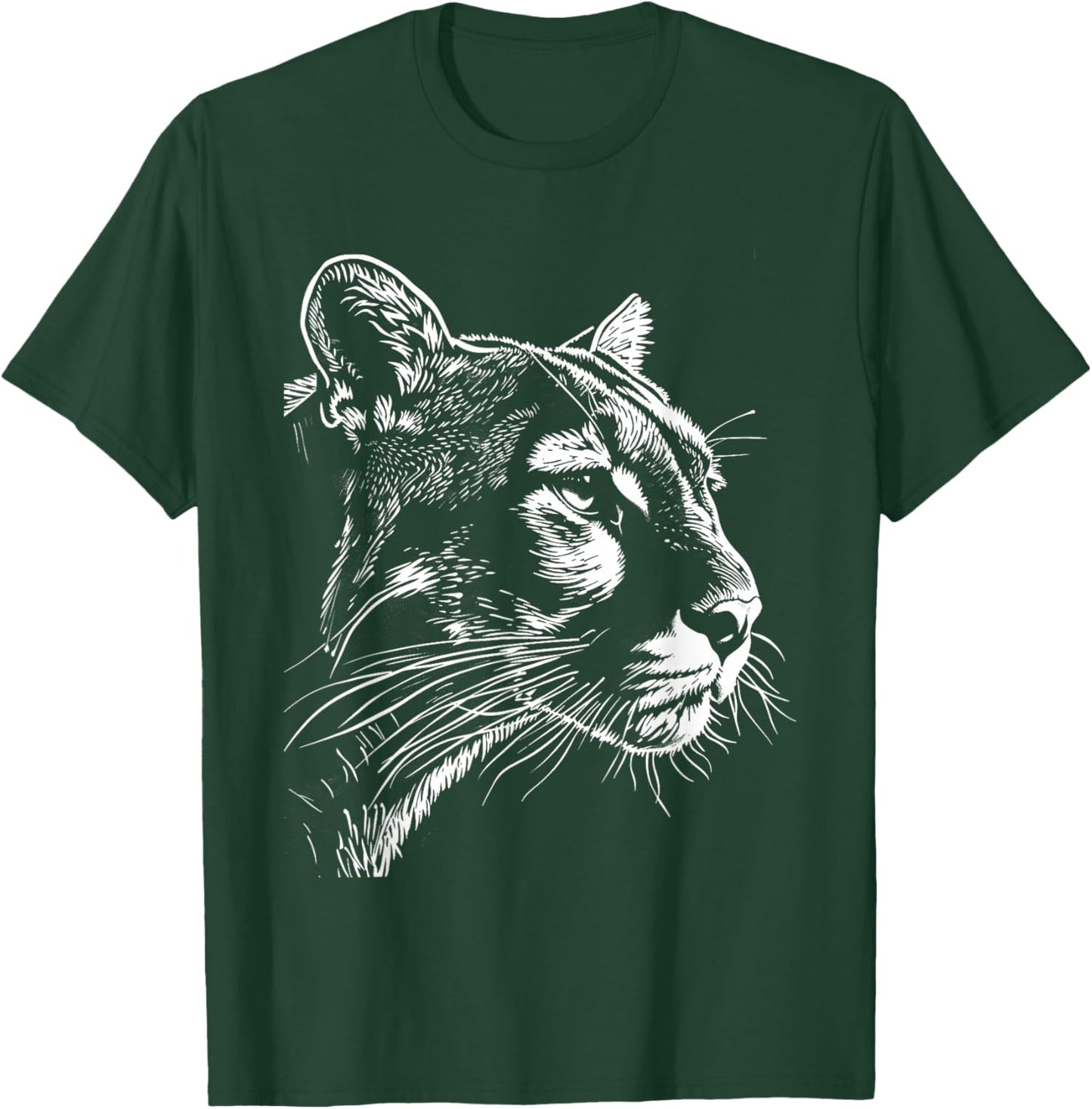 Cougar Face Cougars Mountain Lion Big Cat Animal Vintage T-Shirt - T-Shirt | Forest