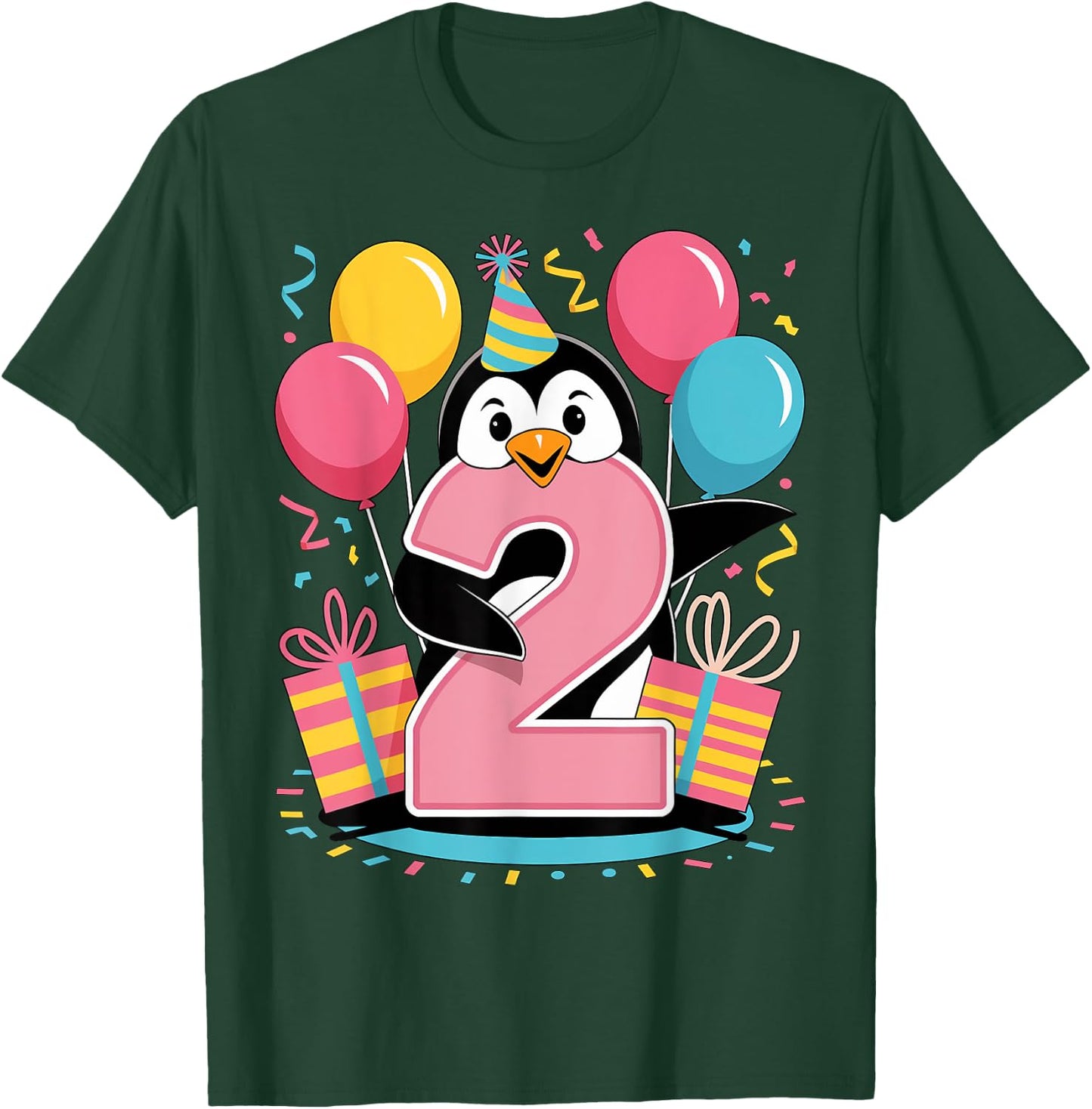 Penguin 2nd birthday boy girl 2 years old second two Penguin T-Shirt - T-Shirt | Forest