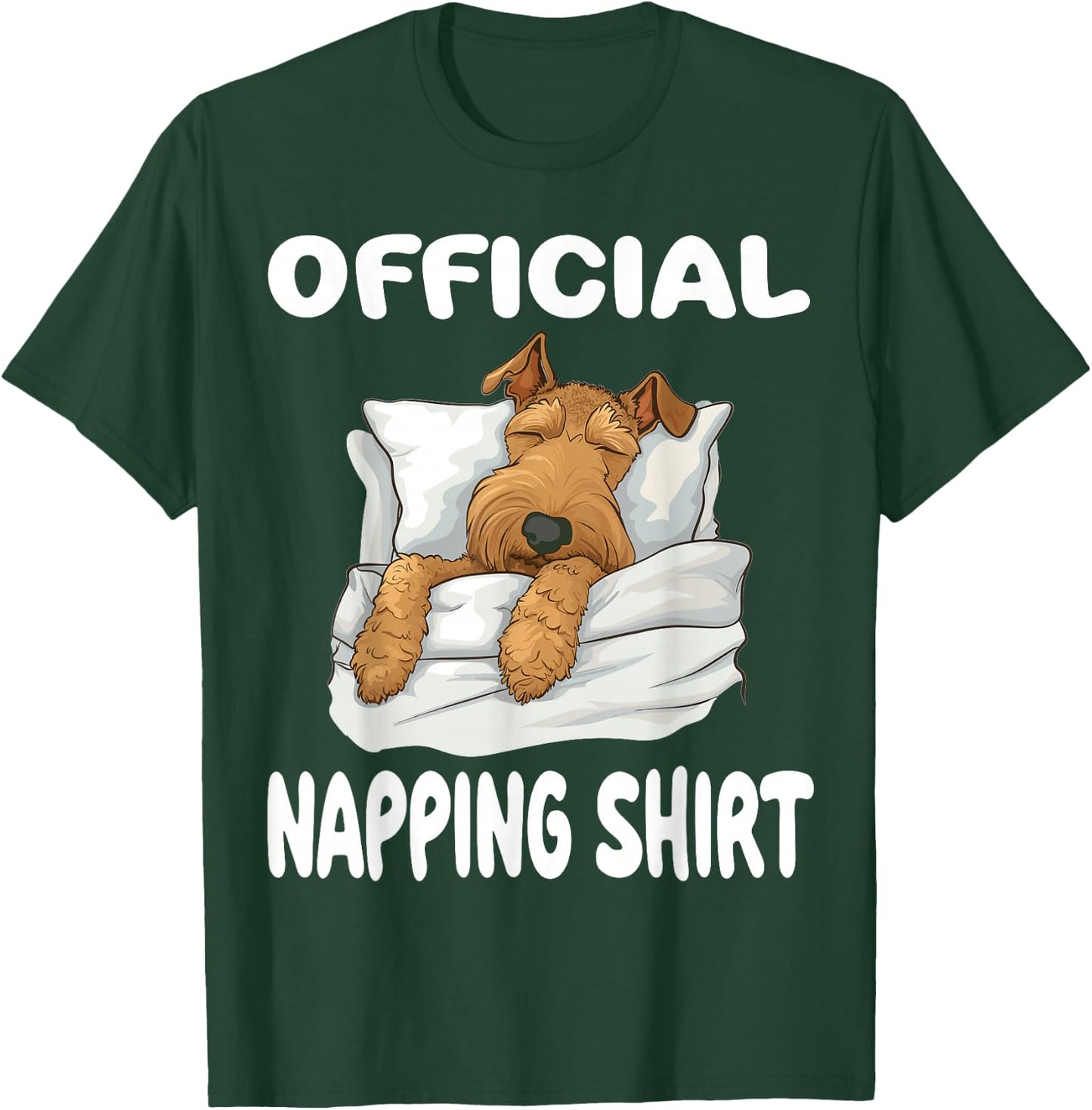 Airedale Terrier Dog Official Napping shirt Pajamas T-Shirt - T-Shirt | Forest