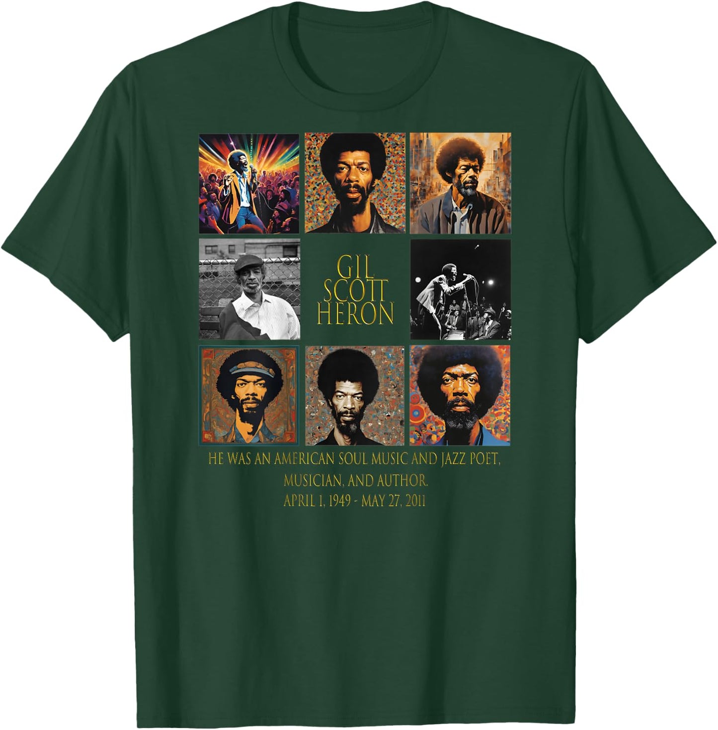 Gil Scott-Heron_005_Back Printed T-Shirt - T-Shirt | Forest