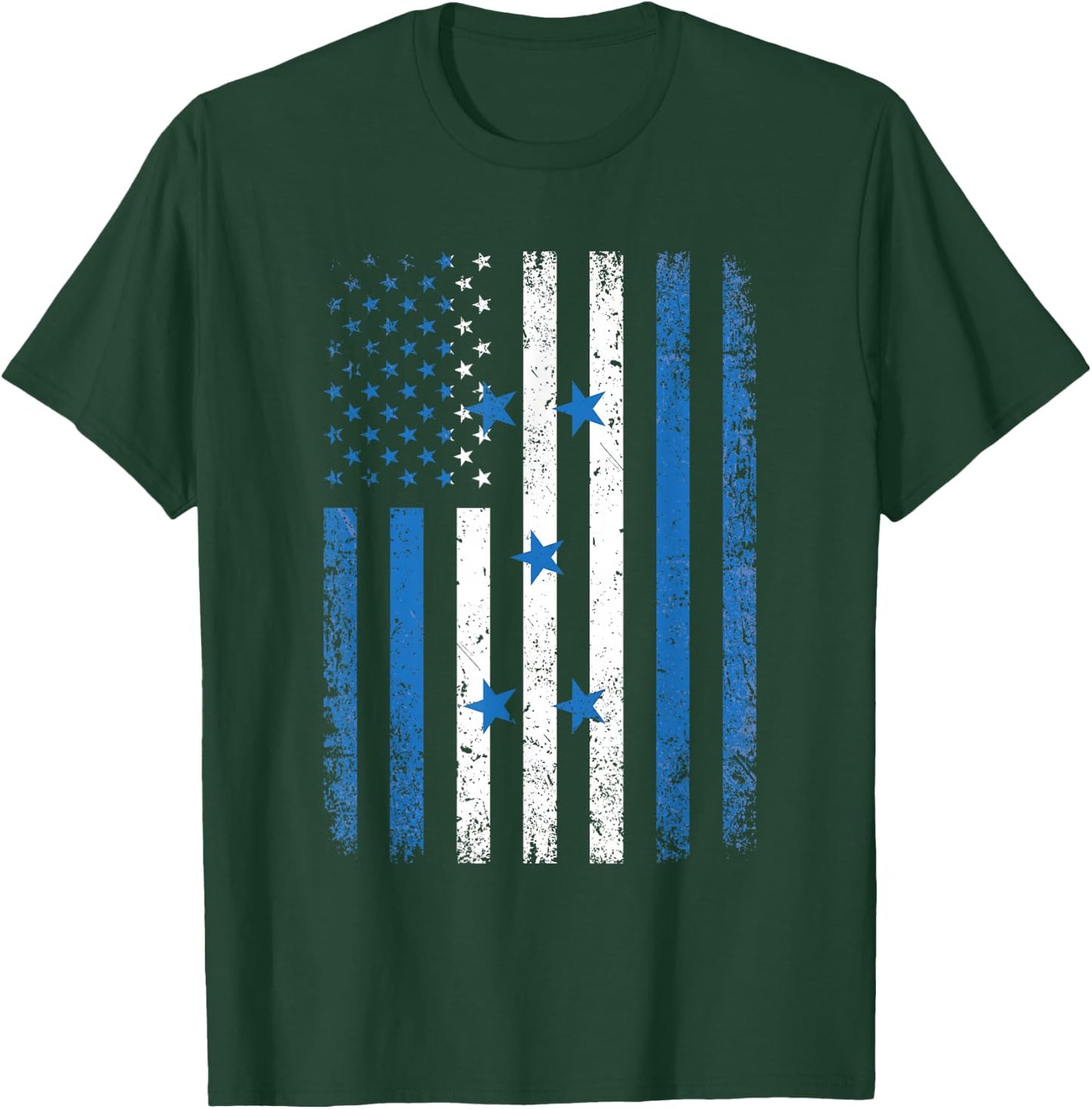 Honduras USA Flag 4th of July Patriot American Honduran Flag T-Shirt - T-Shirt | Forest