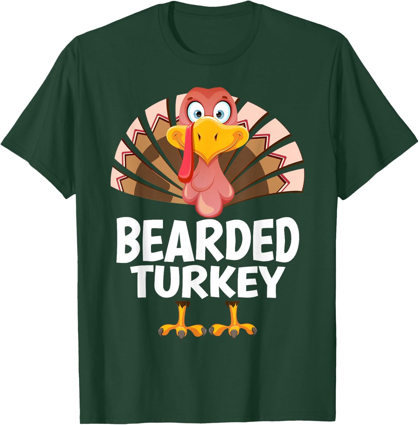 Thanksgiving Bearded Turkey Matching Pajama T-Shirt - T-Shirt | Forest