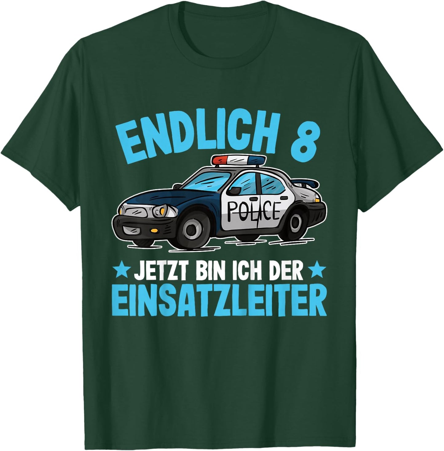 Polizei Shirt 8 Jahre Jungen | Polizei 8. Geburtstag T-Shirt - T-Shirt | Forest