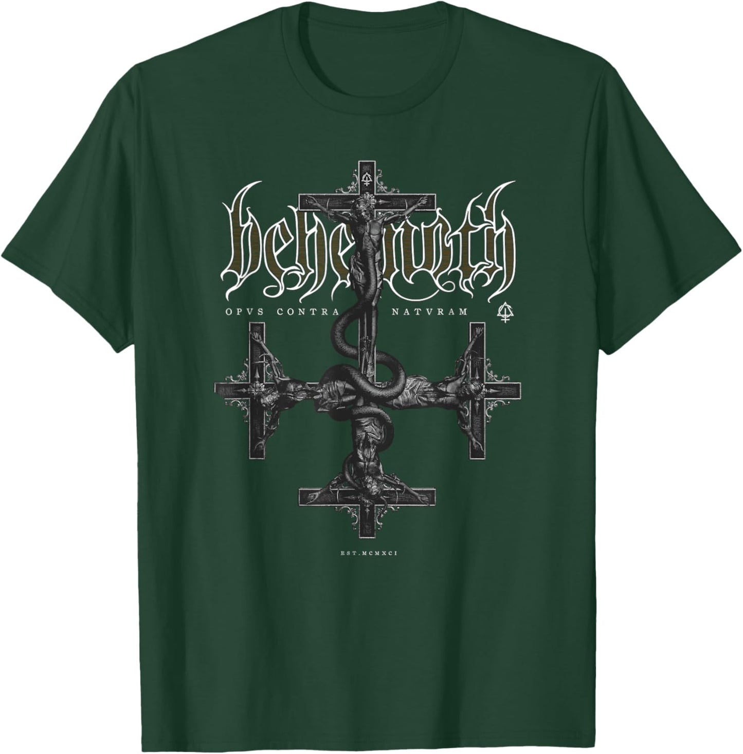 Behemoth Opus Grey Cross , black T-Shirt - T-Shirt | Forest