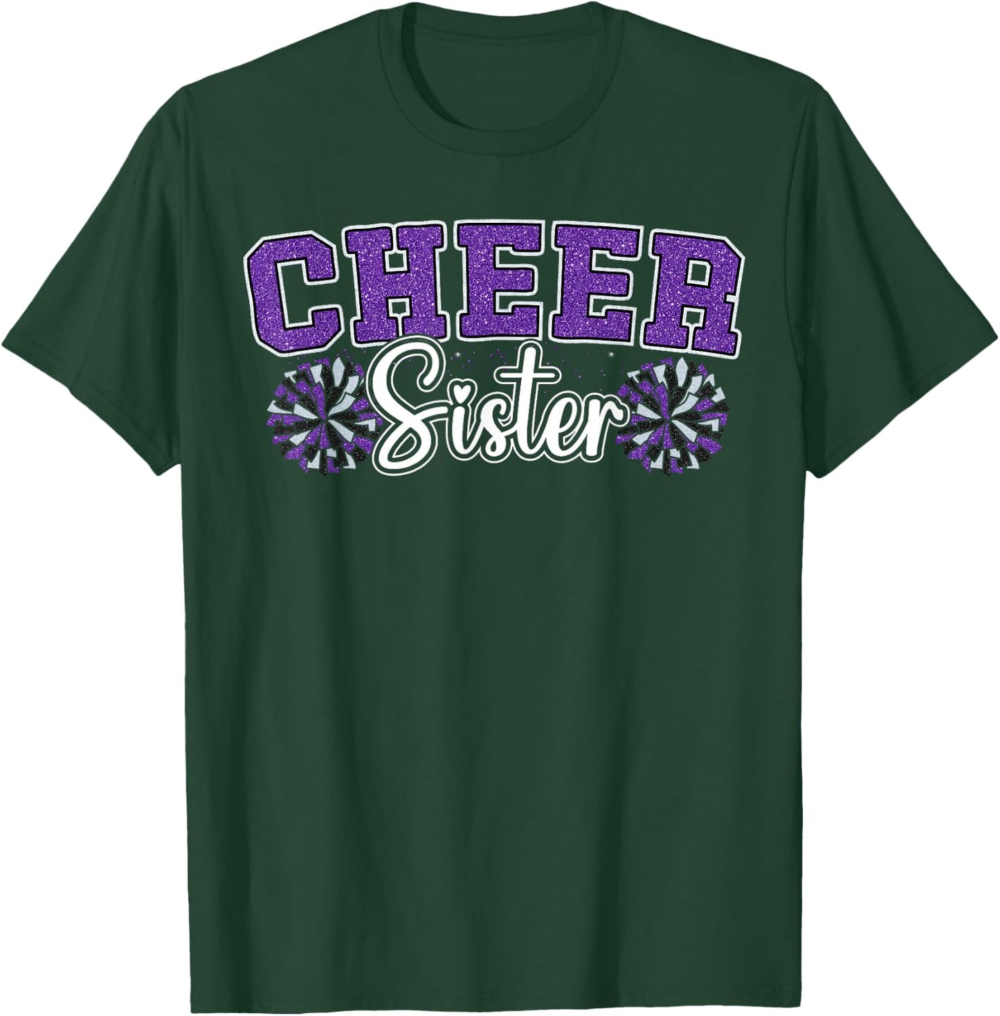 Cheer Sister My Favorite Cheerleader Calls Me Sisters Purple T-Shirt - T-Shirt | Forest
