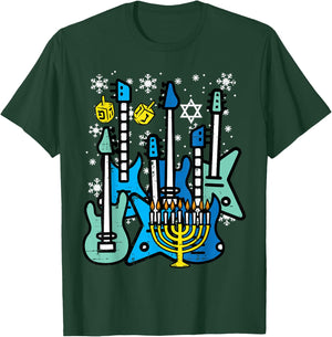Hanukkah Guitars Chanukah Jewish Rock Rocker Men Boys Kids T-Shirt - T-Shirt | Forest