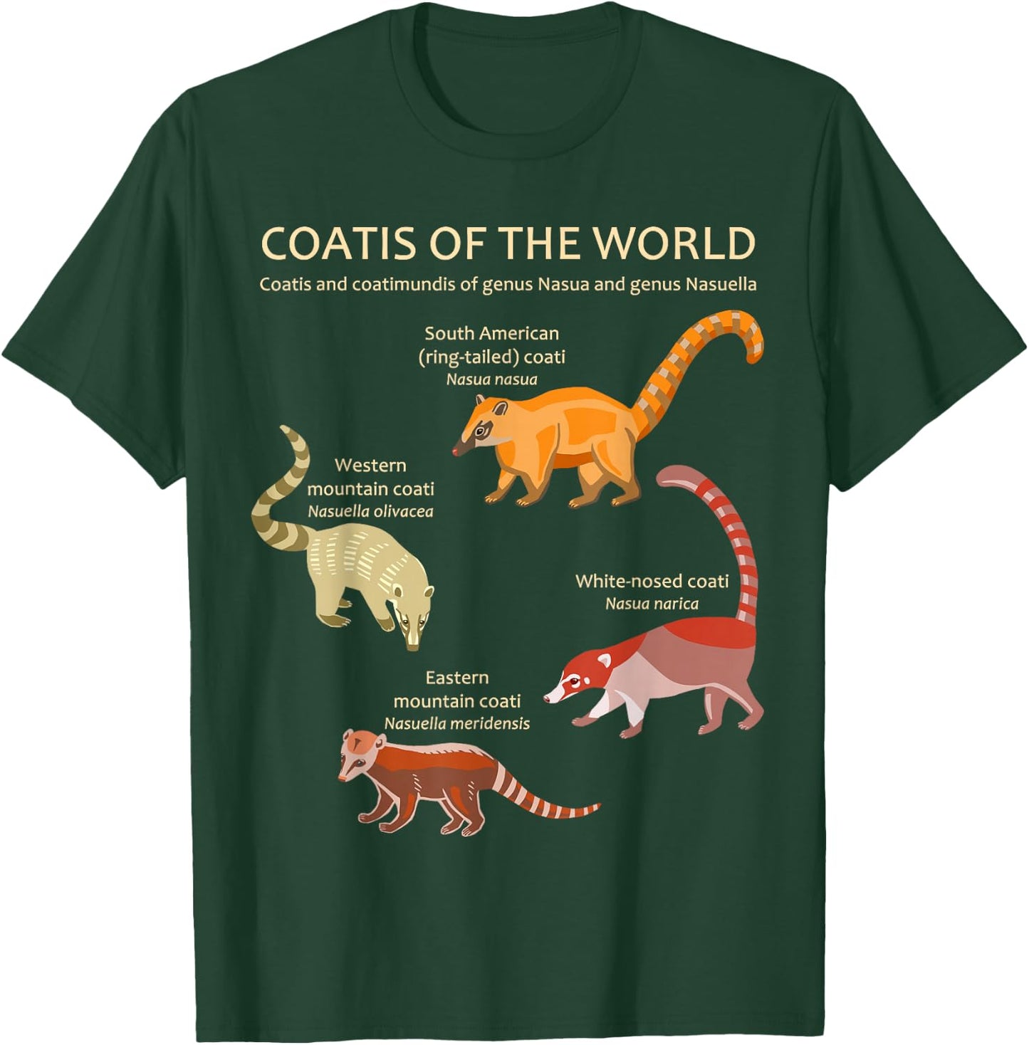 Coati and Coatimundi Species Animal Artwork T-Shirt - T-Shirt | Forest