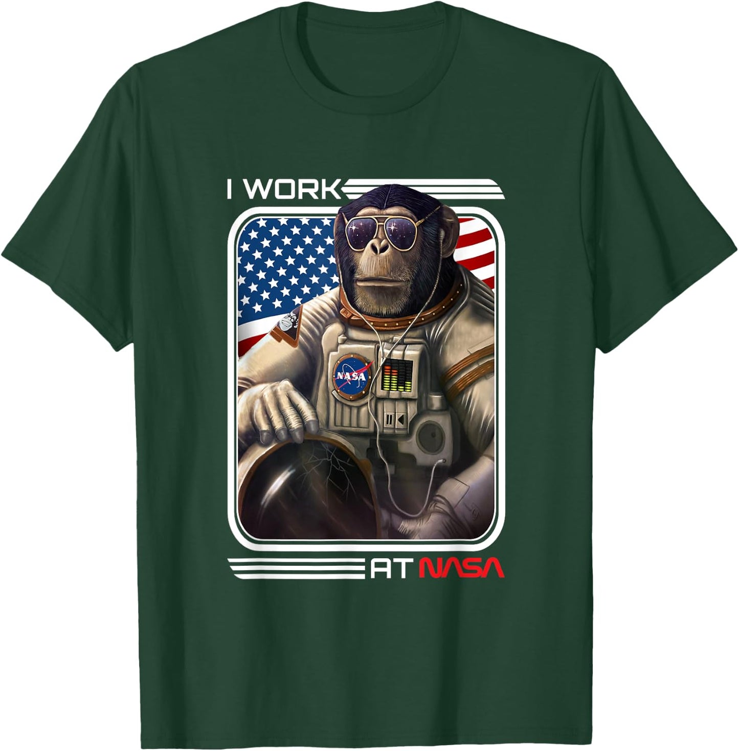 NASA Astronaut monkey Worm logo cool T-Shirt - T-Shirt | Forest