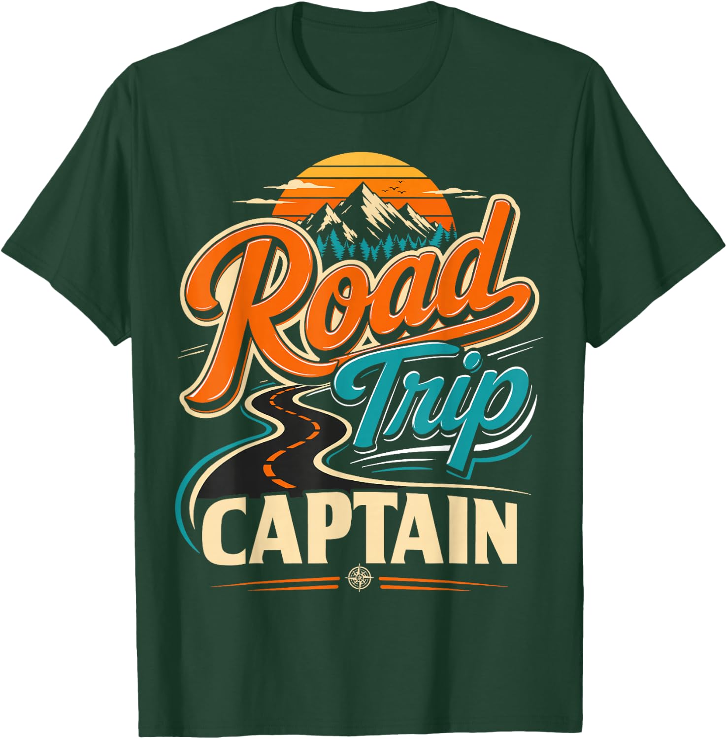 Retro Road Trip Captain Adventure T-Shirt - T-Shirt | Forest