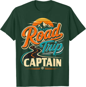 Retro Road Trip Captain Adventure T-Shirt - T-Shirt | Forest