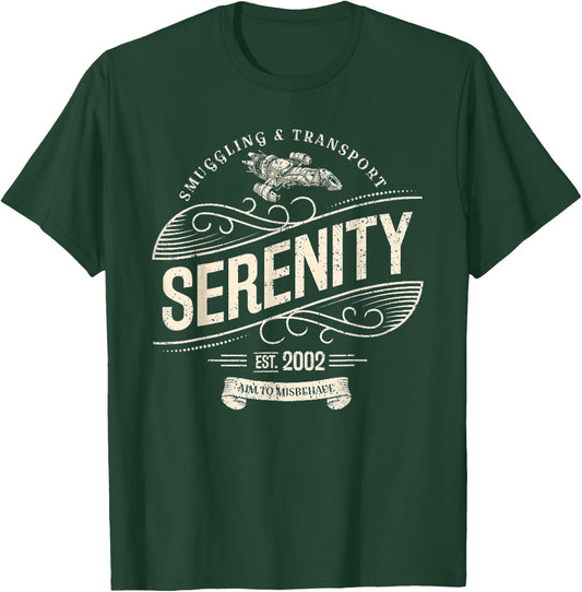 Vintage Serenity Smuggling & Transport Firefly , black T-Shirt - T-Shirt | Forest