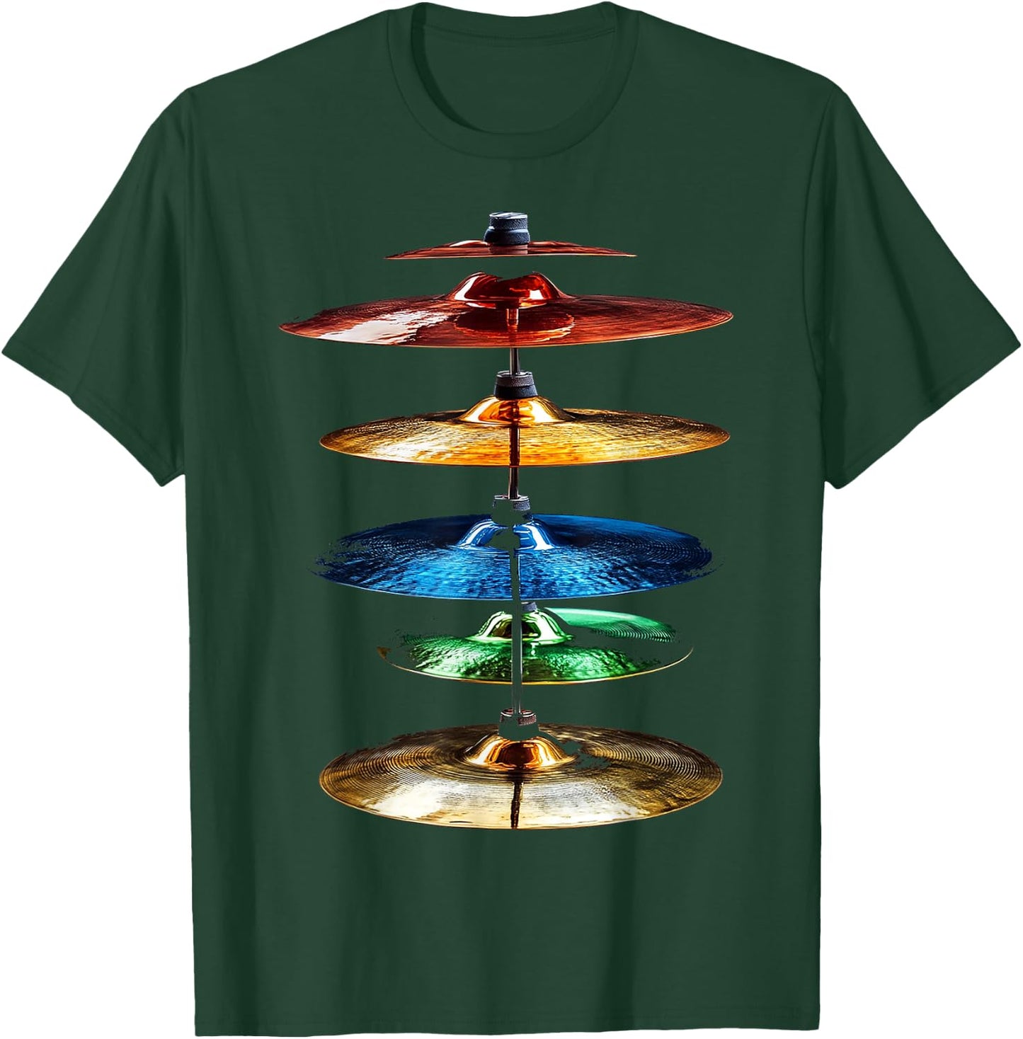 Cymbals Music Instrument Motif Illustration Cymbals T-Shirt - T-Shirt | Forest
