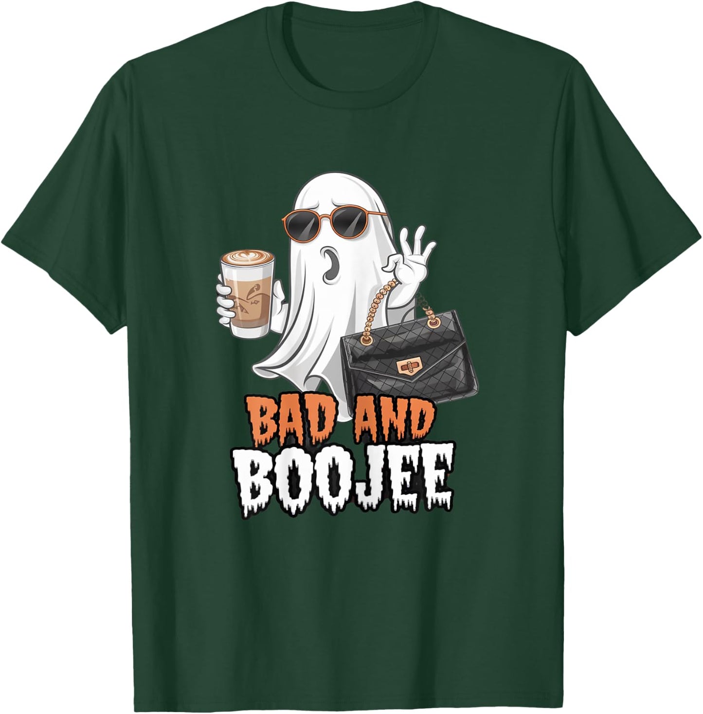 Halloween B00Jee Ghost Funny Spooky Season Bad and Boo-Jee T-Shirt - T-Shirt | Forest