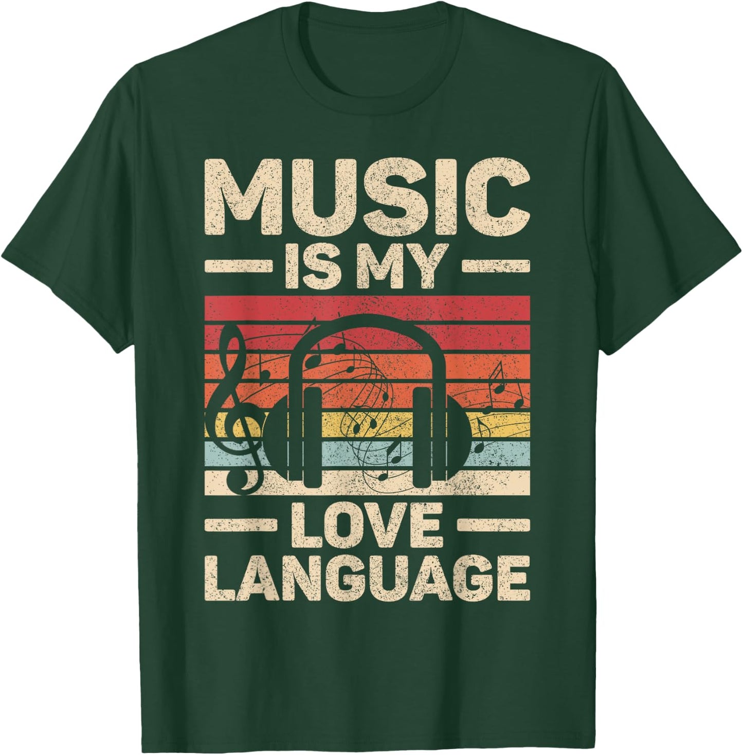 Music Is My Love Language Musician Outfit EDM Music Lover DJ T-Shirt - T-Shirt | Forest