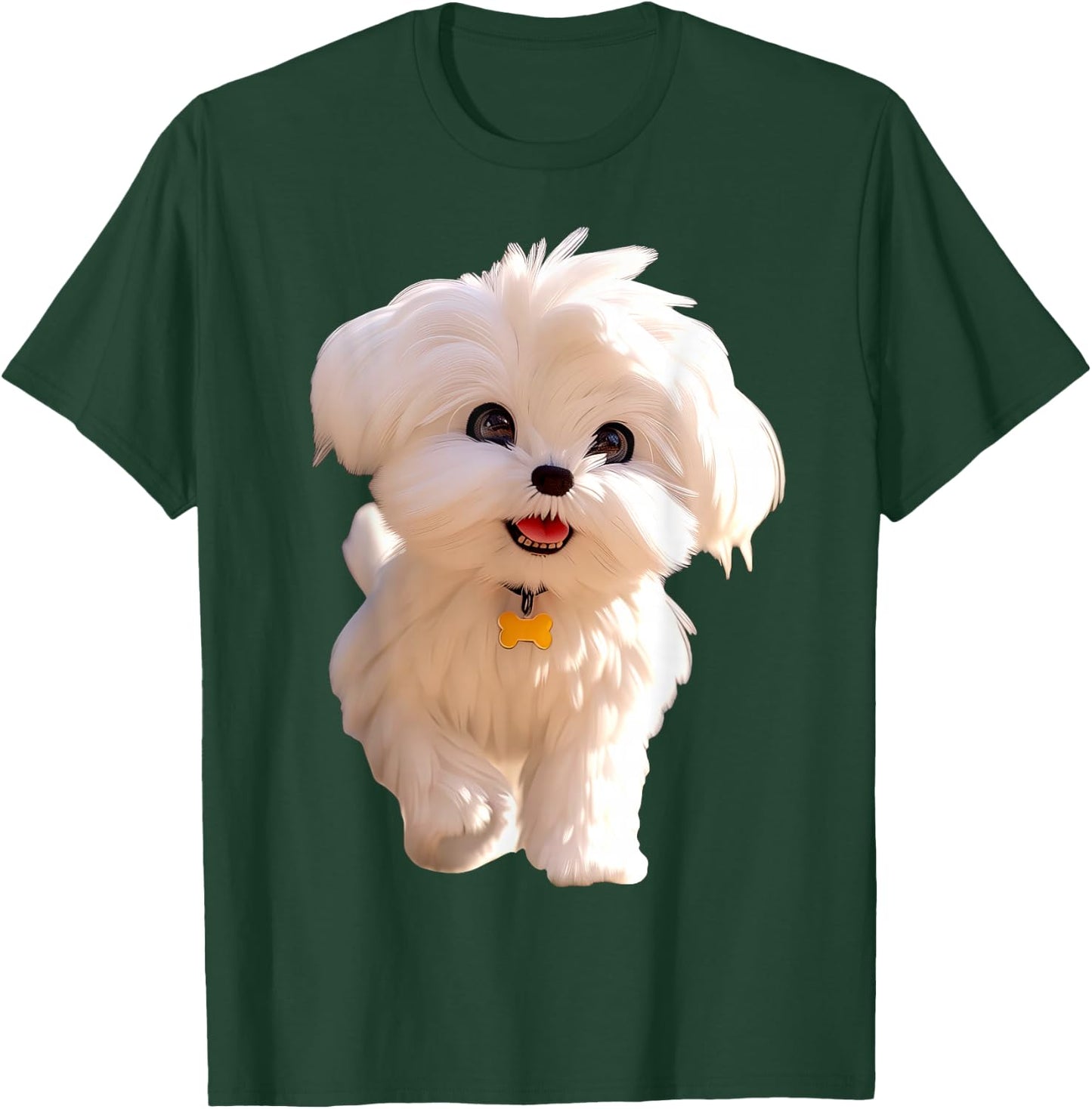 Bichon Maltese Small Dog Bichon Maltese Love Cute , Black, S T-Shirt - T-Shirt | Forest