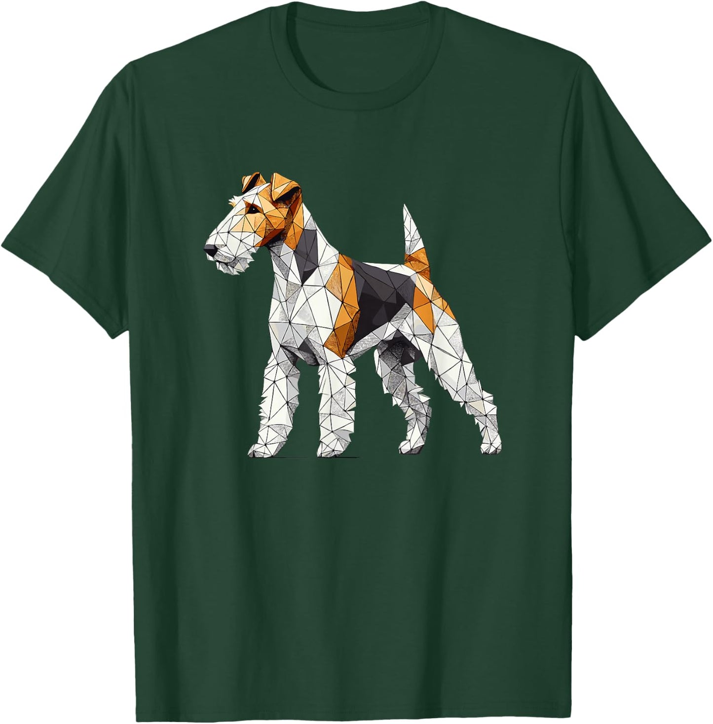 Geometric Art Wire Fox Terrier Wire Hair Fox T-Shirt - T-Shirt | Forest