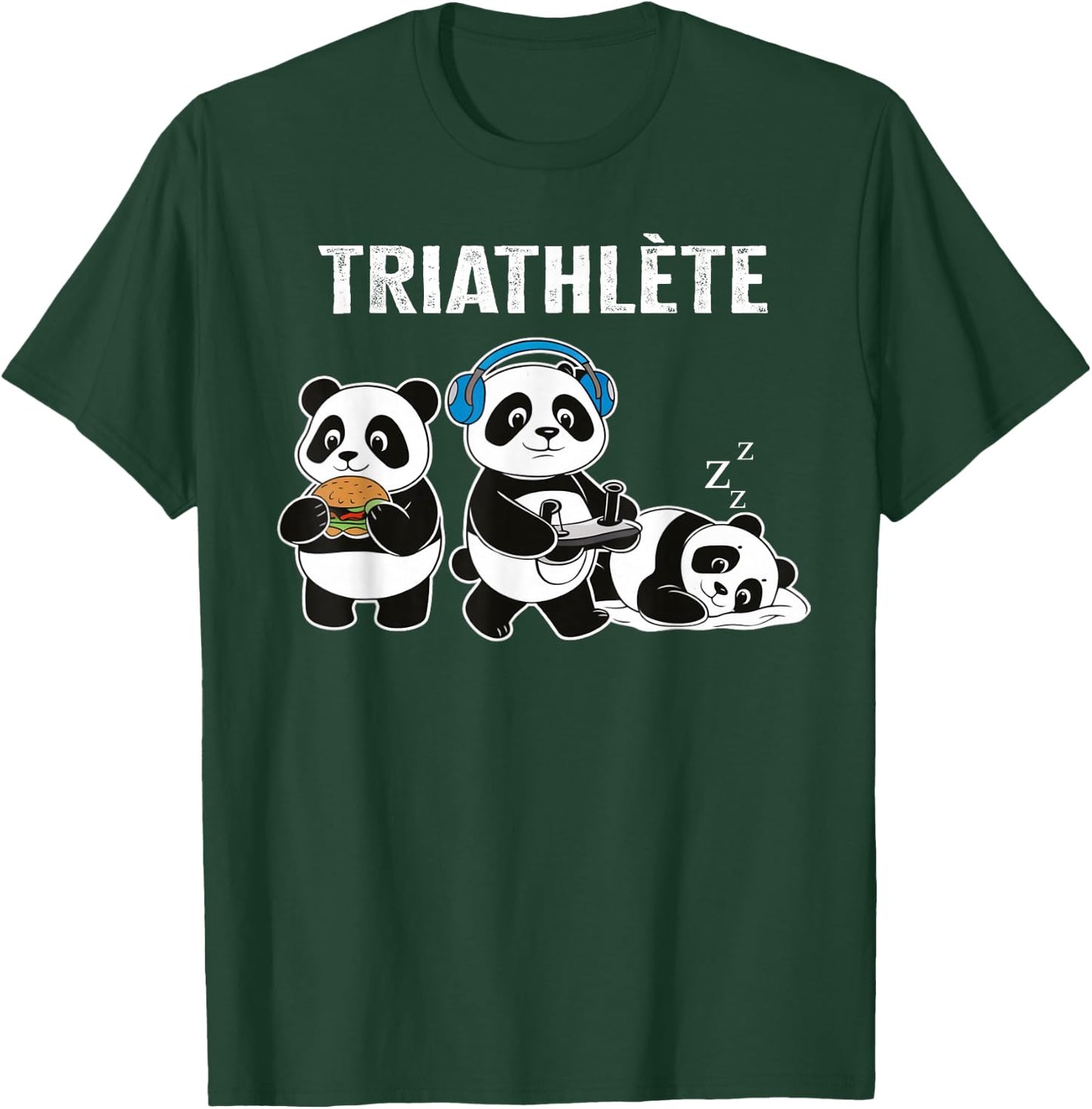 Geek Gift Triathlete Gaming Humor Panda , Black, S T-Shirt - T-Shirt | Forest