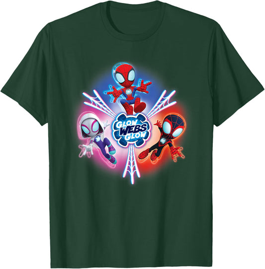 Marvel Spidey and His Amazing Friends Glow Webs Glow Icon , black T-Shirt - T-Shirt | Forest