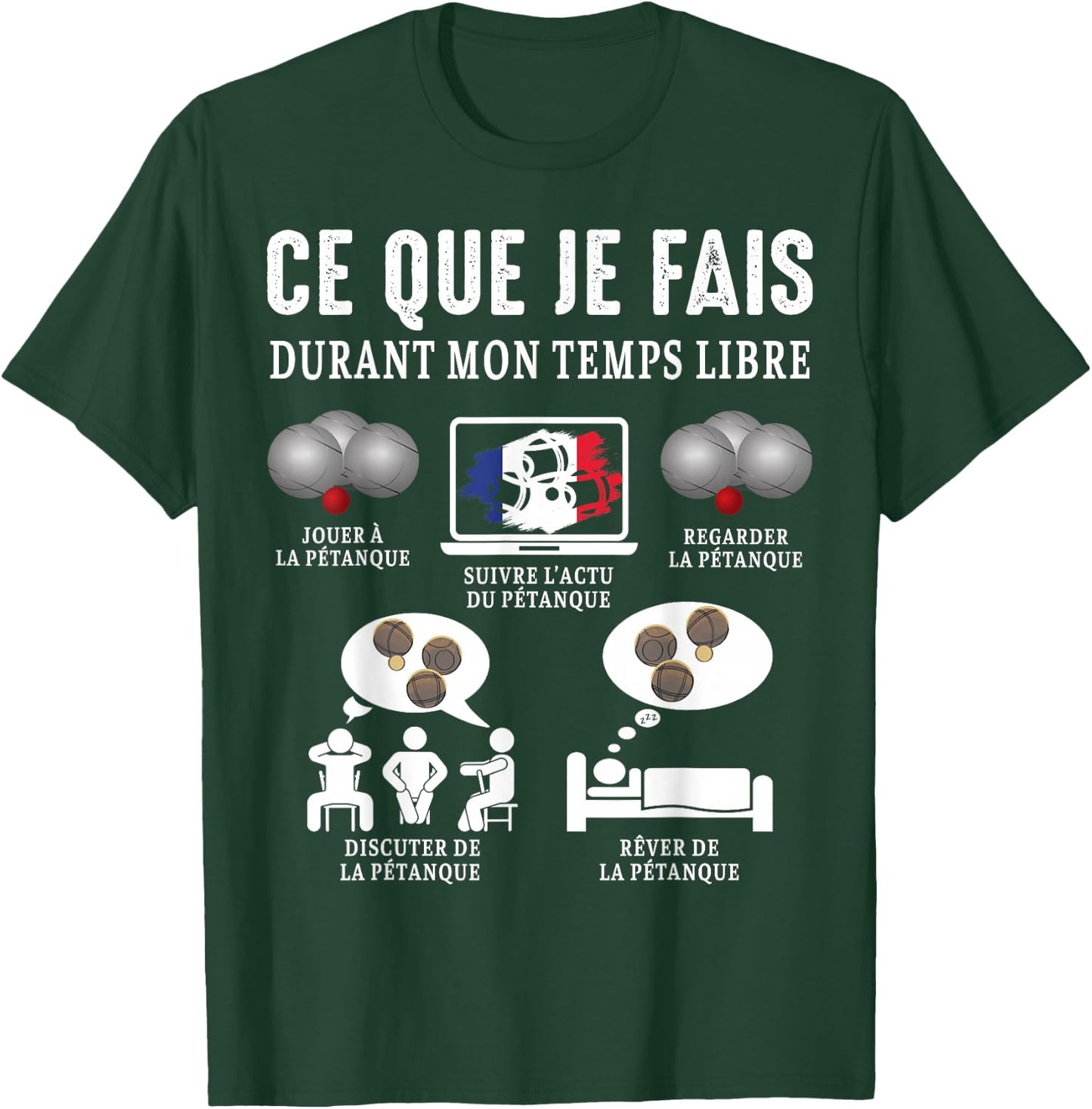 Boccia Boule What I Do Petanque Balls Funny , Black, S T-Shirt - T-Shirt | Forest