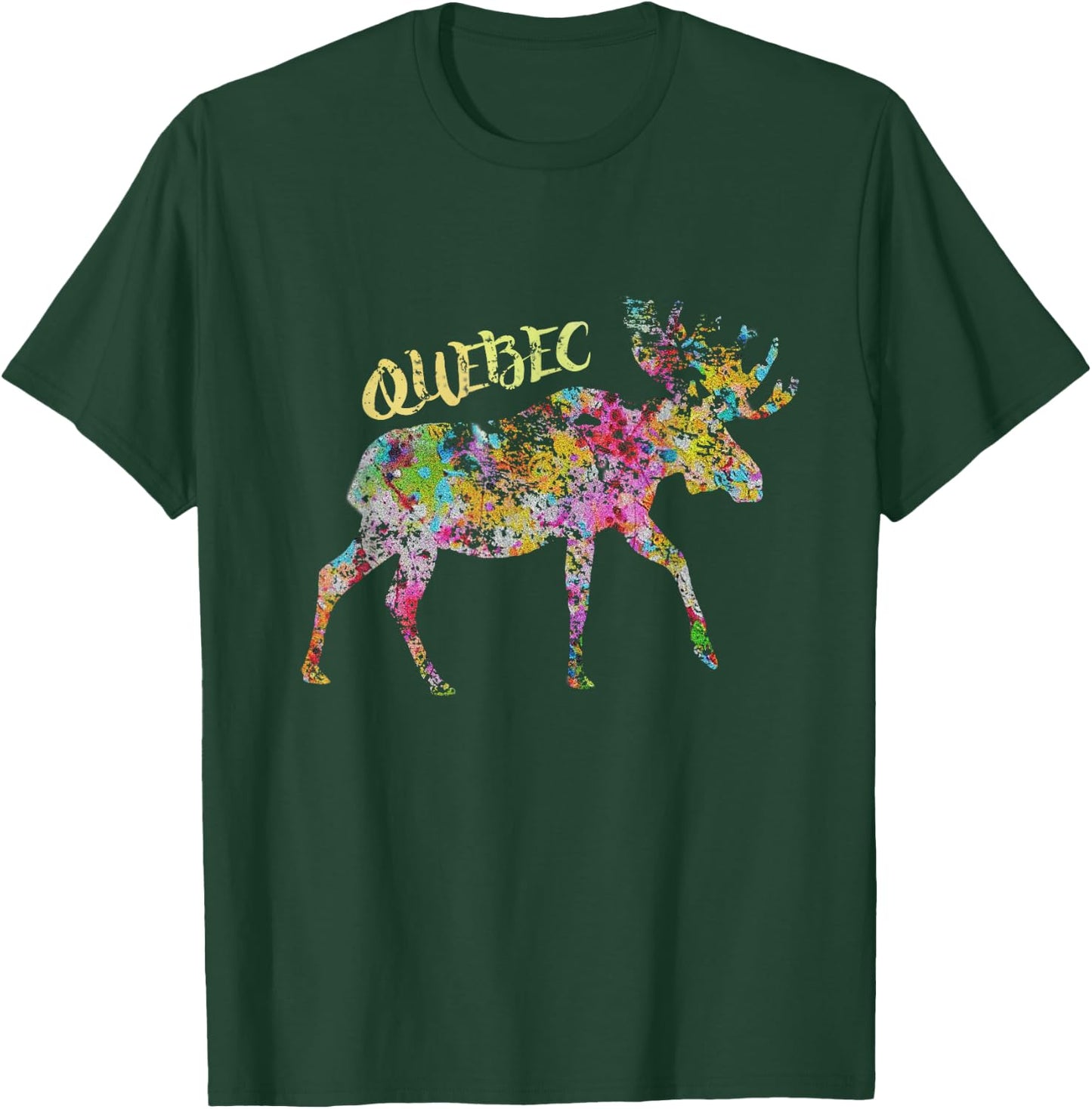 Quebec Moose Graphic | Québec Canada T-Shirt - T-Shirt | Forest