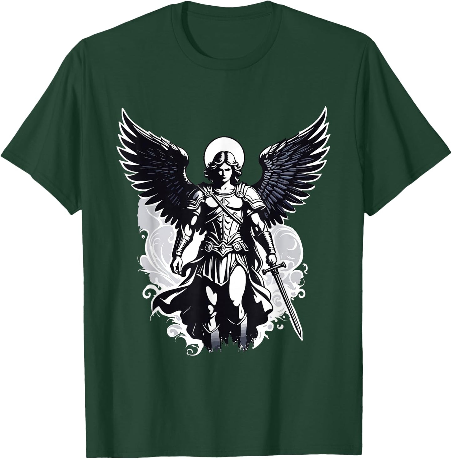 Christian Archangel Saint Michael , Black, S T-Shirt - T-Shirt | Forest