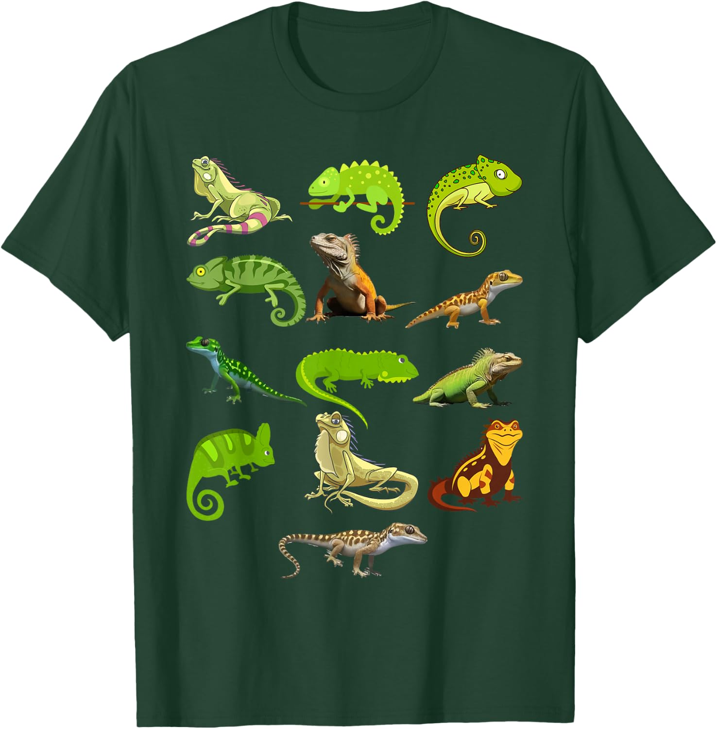 Kids Lizard Collage Bearded Dragon T-Shirt - T-Shirt | Forest