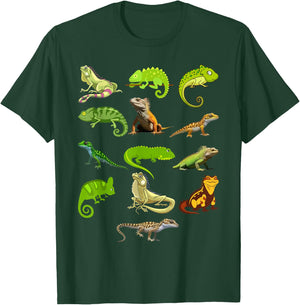 Kids Lizard Collage Bearded Dragon T-Shirt - T-Shirt | Forest