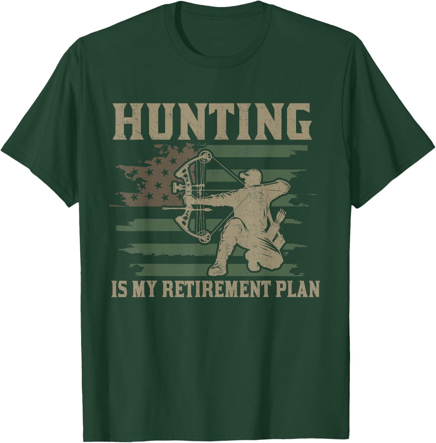 Funny Dad Retired Grandpa Hunting is My Retirement Plan T-Shirt - T-Shirt | Forest
