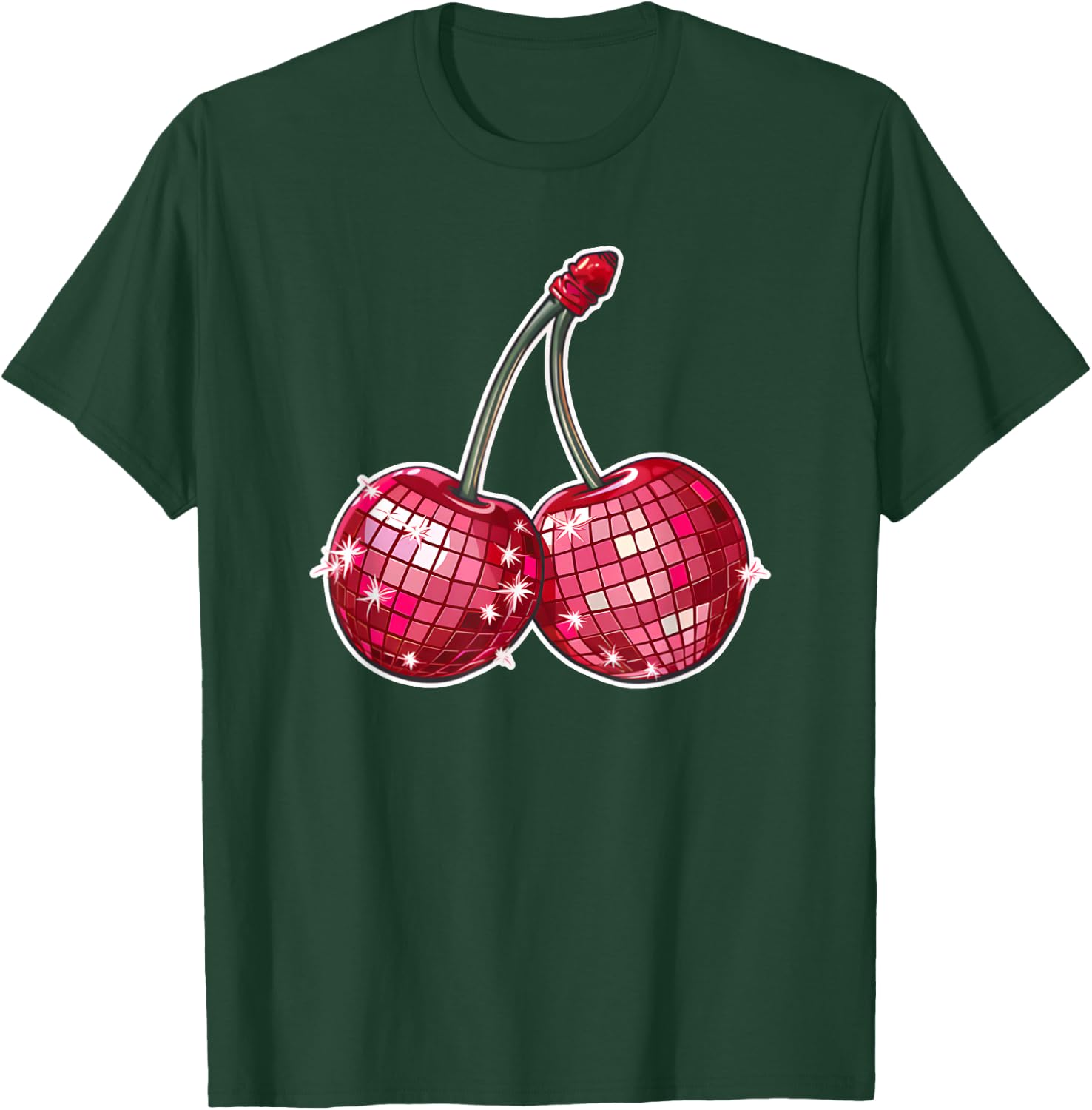 Red Disco Ball Cherries Cherry T-Shirt - T-Shirt | Forest