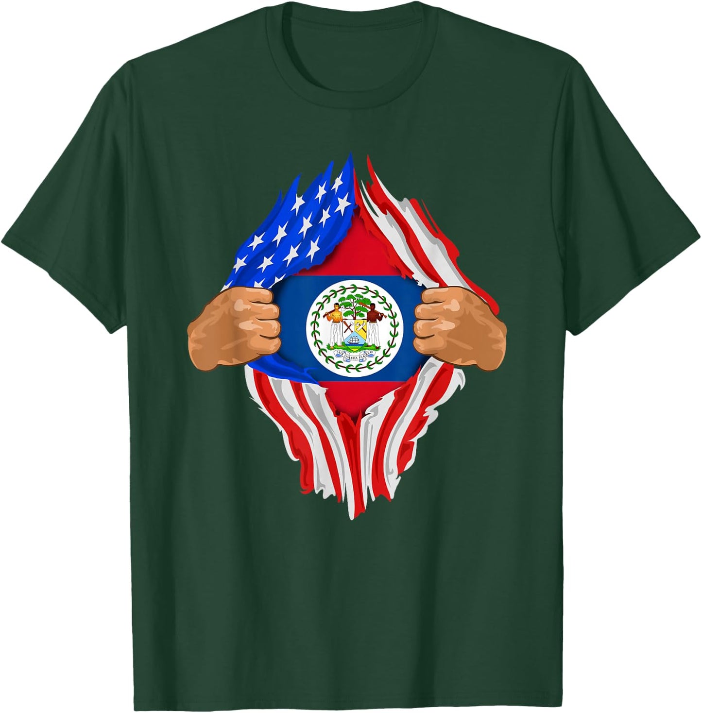Belizean Blood Inside Me | Belize Flag Gift T-Shirt - T-Shirt | Forest