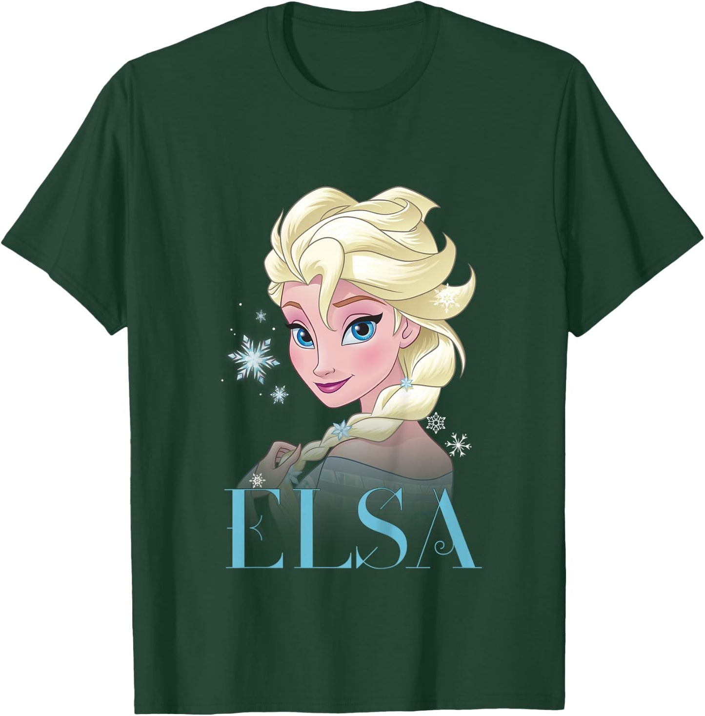 Children's Frozen Elsa Snowflake Portrait , White T-Shirt - T-Shirt | Forest