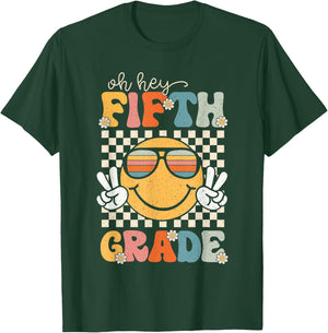 Fifth Grade Oh Hey Smile Retro Back To School 5th Grade T-Shirt - T-Shirt | Forest