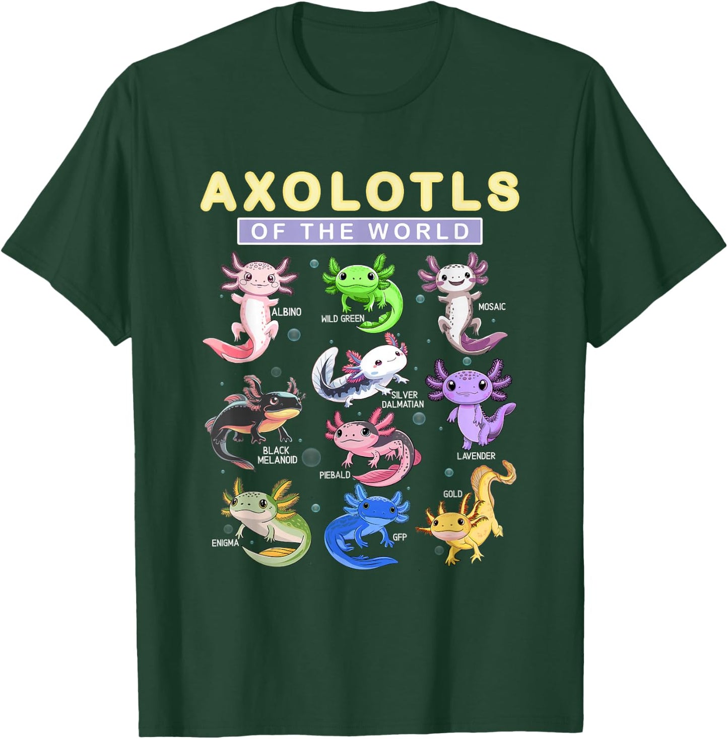Funny Axolotls Of The World Cute Kawaii Axolotl T-Shirt - T-Shirt | Forest