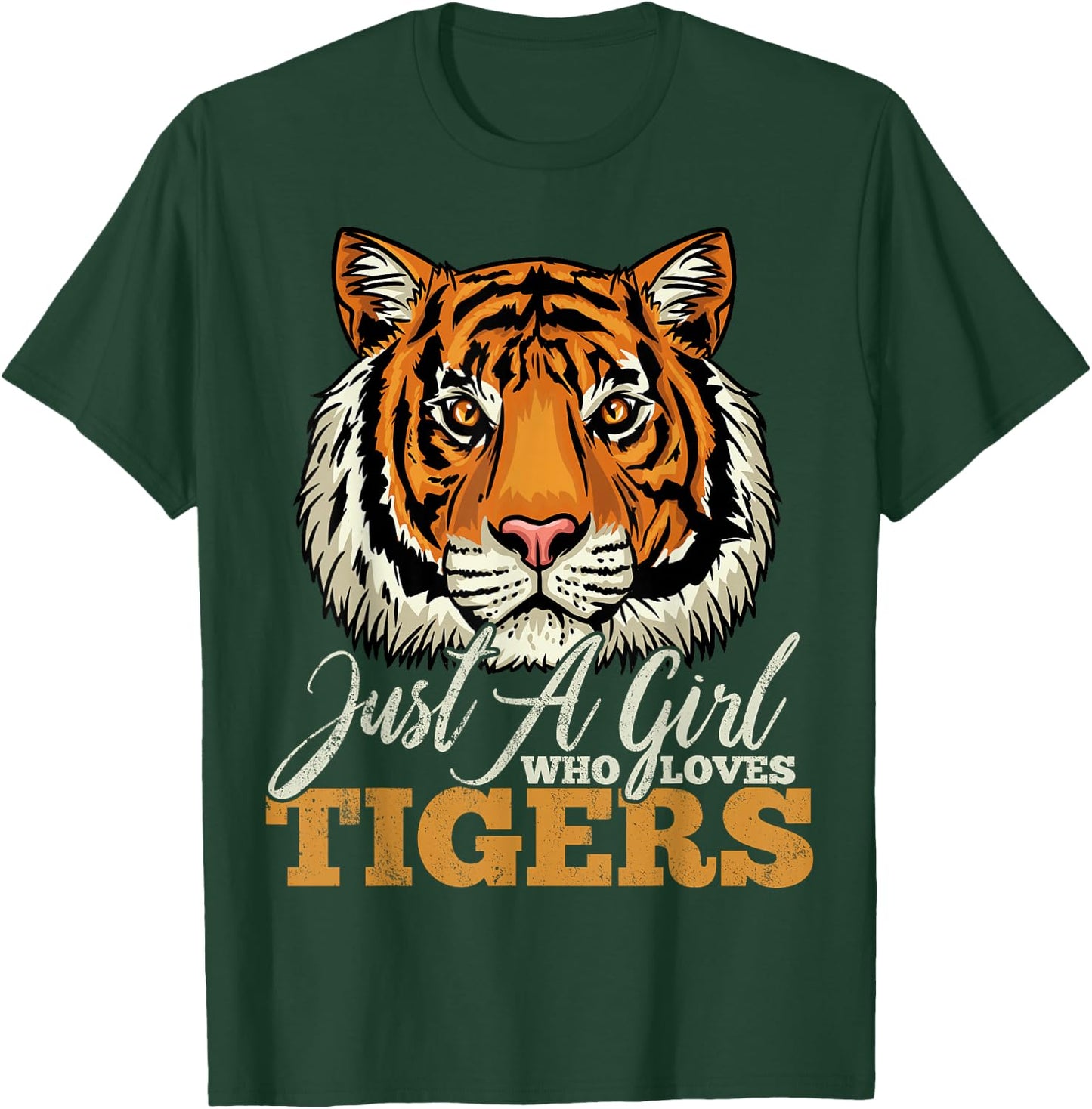 Tiger Just a Girl Who Loves Tigers Gift Tiger Lovers T-Shirt - T-Shirt | Forest