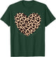 Cheetah Leopard Heart Girls Animal Print , black T-Shirt - T-Shirt | Forest