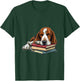 Basset Hound Books Dog Breed Graphic T-Shirt - T-Shirt | Forest