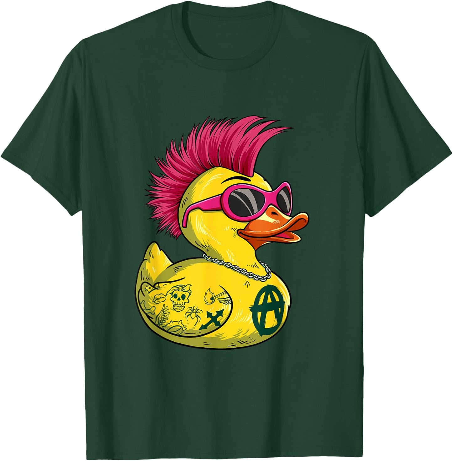 Punk Duck Rocker Punk T-Shirt - T-Shirt | Forest