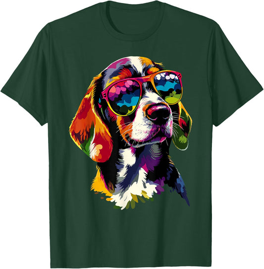 Beagle mit Sonnenbrille Beagles Welpe Süßer English Beagle T-Shirt - T-Shirt | Forest