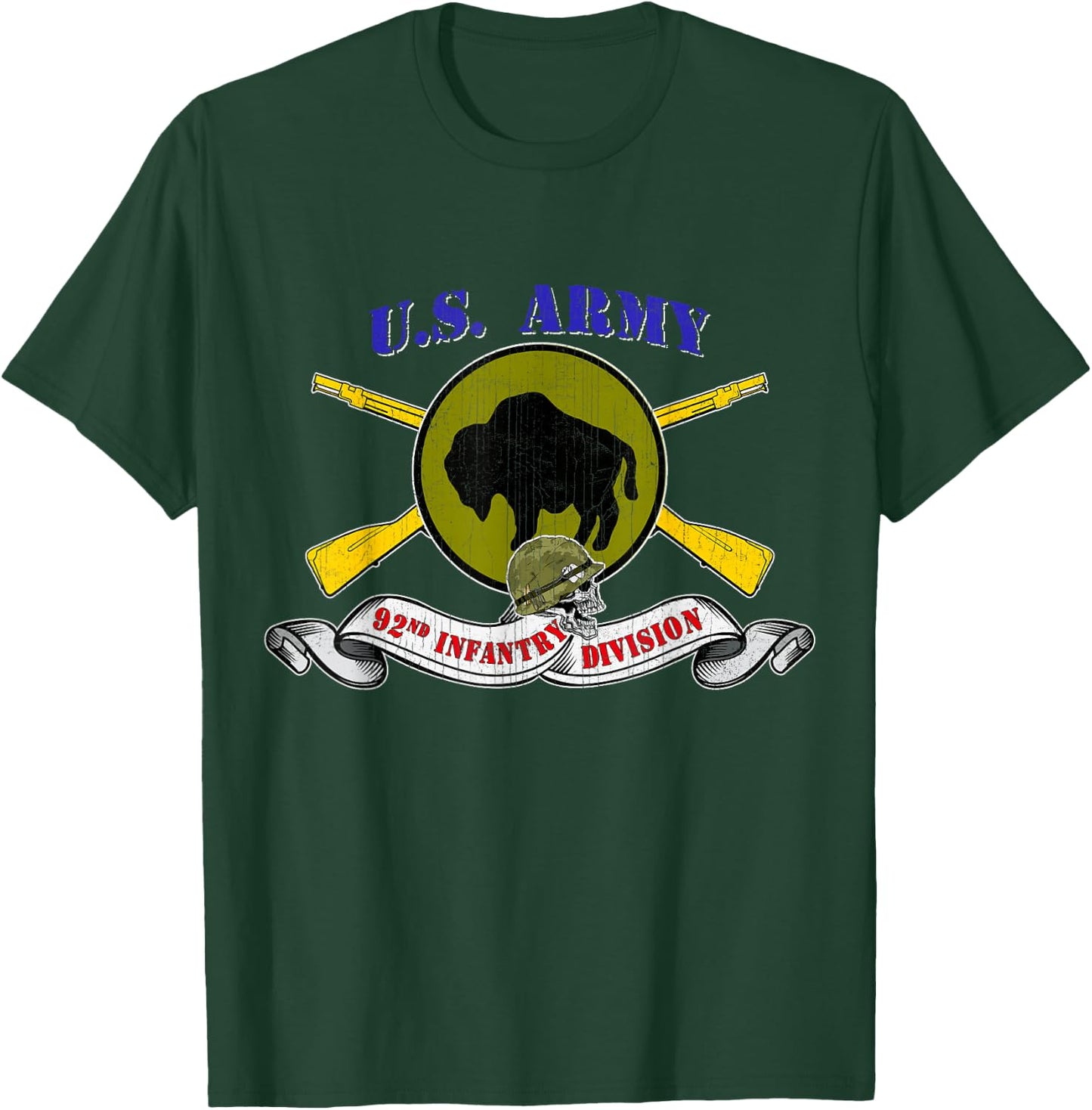 92nd Infantry Division 92nd ID Veteran Vintage Gifts T-Shirt - T-Shirt | Forest